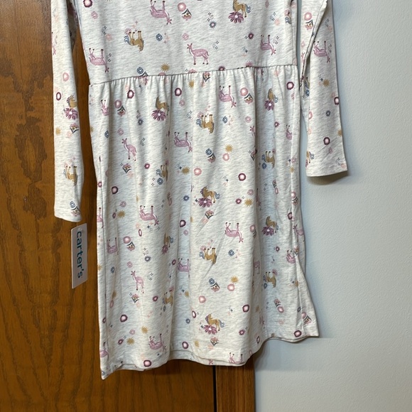 CARTERS NWT Girls Size 10 Horse print gray long sleeve dress round neck - Picture 11 of 12